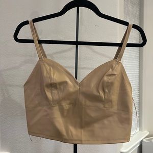 Brand new Vivid tan/nude faux leather crop tank